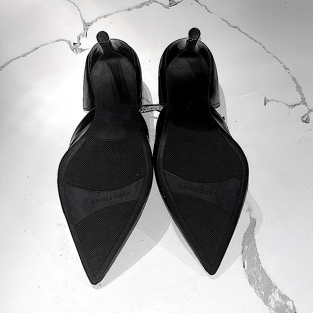 Marc Fisher Chrysta Black Patent Leather Pointy Toe Pumps, Women’s Size 6. - Picture 9 of 10